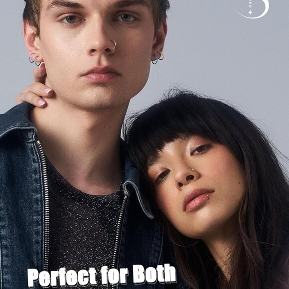 28PCS Stainless Steel Nose Rings Hoops Studs Hypoallergenic Jewelry Set - Picture 4 of 9